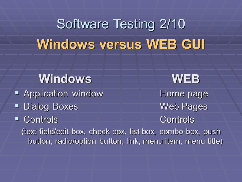 Windows versus WEB GUI     Windows     